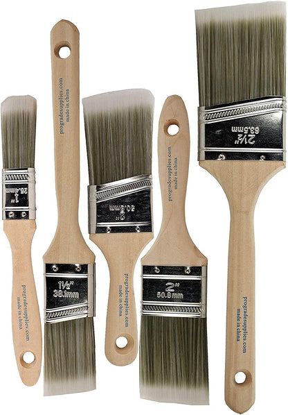 Pro Grade - Paint Brushes - 5 Ea - Paint Brush Set - WoodArtSupply