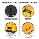 DCB102 Dual Charging Station Replacement for Dewalt 20V Battery Charger Compatible with Dewalt 12/ 20V MAX Battery DCB200 DCB205 DCB206 DCB606 DCB609 Lomrige