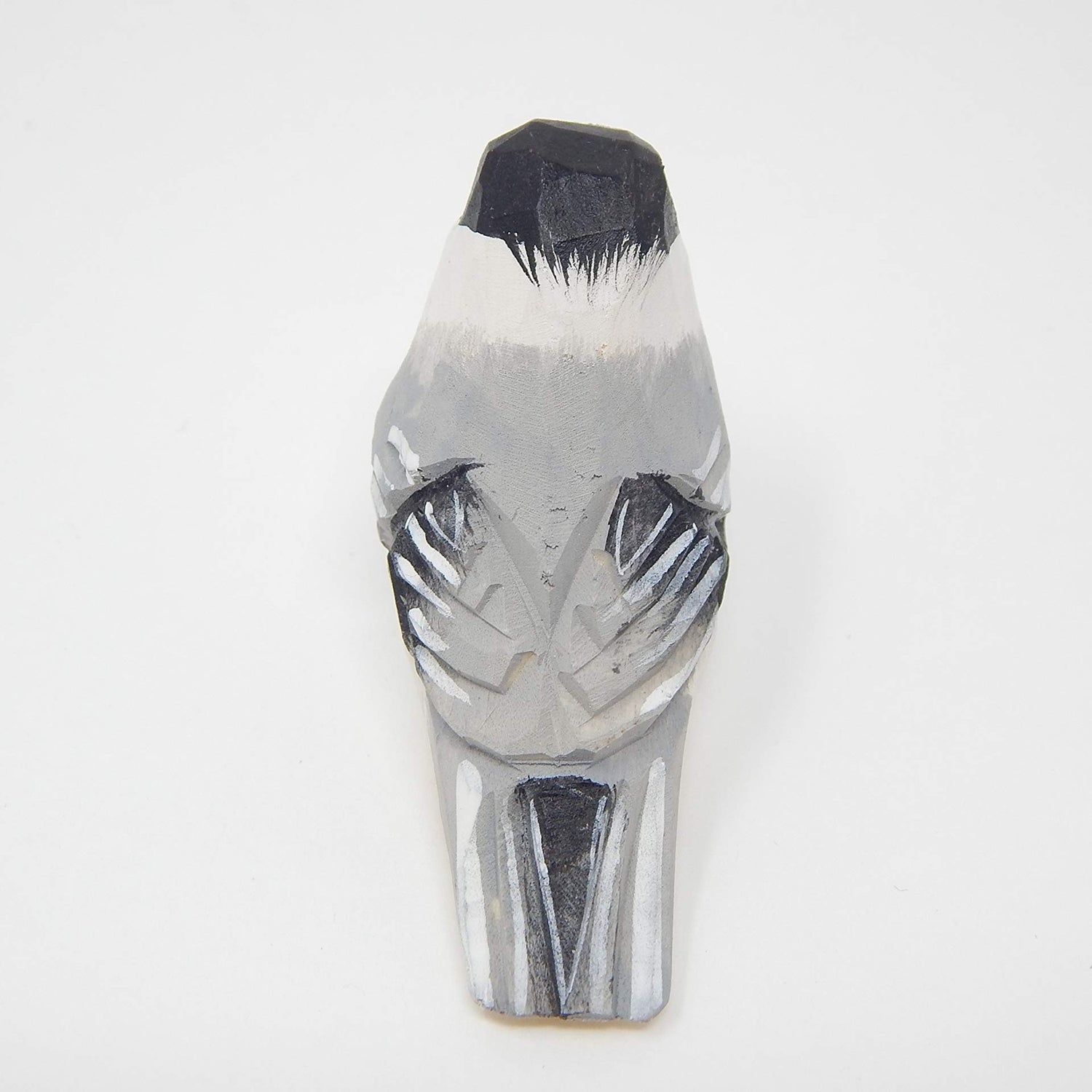 Selsela Chickadee - Wood Figurine Bird Black-Capped Chick Tit Miniature Chestnut Carolina Handmade Songbird Art Carved Small Animals Collectible Selsela