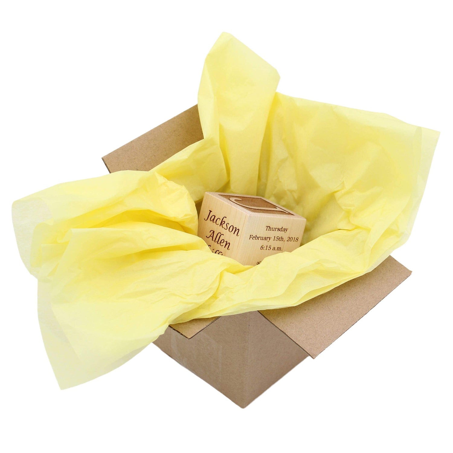 Personalized Wood Baby Birth Block, Choose from 3 Sizes, New Baby Gifts, Baby Boy, Baby Girl, Newborn Gifts (2") Palmetto Wood Shop