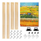 Canvas Stretcher Bars Set, Wood Frame Canvas DIY, Solid Wooden Stretcher Bars for Oil Paintings Poster Prints, Canvas Tools Arts Accessory Materials, LJY&V