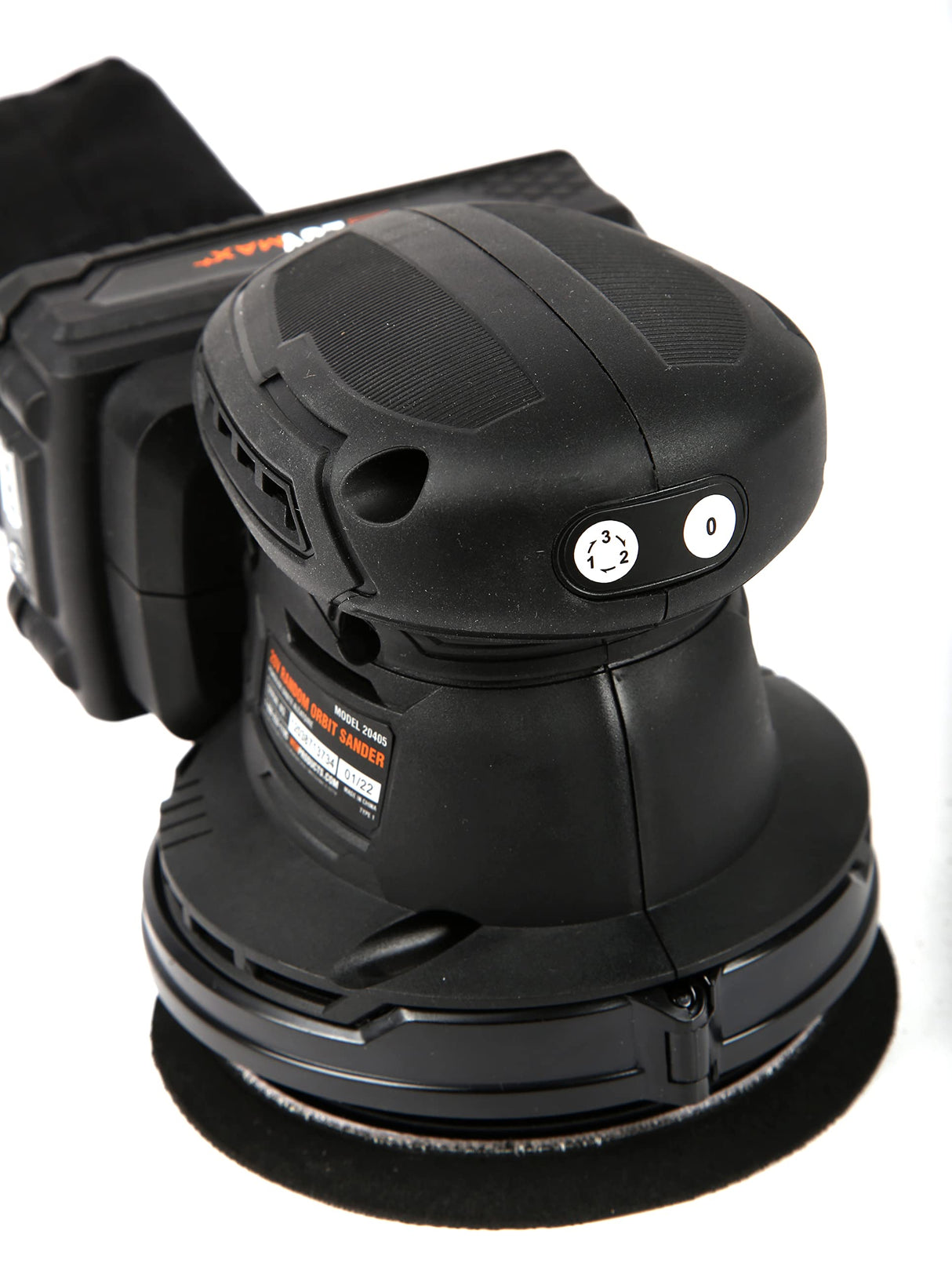 WEN Cordless Orbital Sander, Brushless with 5-Inch Random Orbit Pad, 20V Max 2.0 Ah Lithium-Ion Battery and Charger (20405),Black WEN