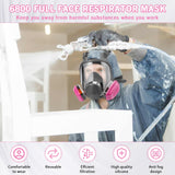 Full Face Respirator Mask with 60925 Filters - Reusable Full Face Gas Masks Survival Nuclear and Chemical,Ideal for Paint, Dust, Spraying, Chemicals, Panbear