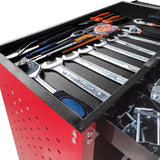 Youthua 3-Tier Rolling Tool Cart, Heavy Duty, 360 Degree Rotating Wheels, 14 Hooks, 300lbs Load Capacity, Red youthua