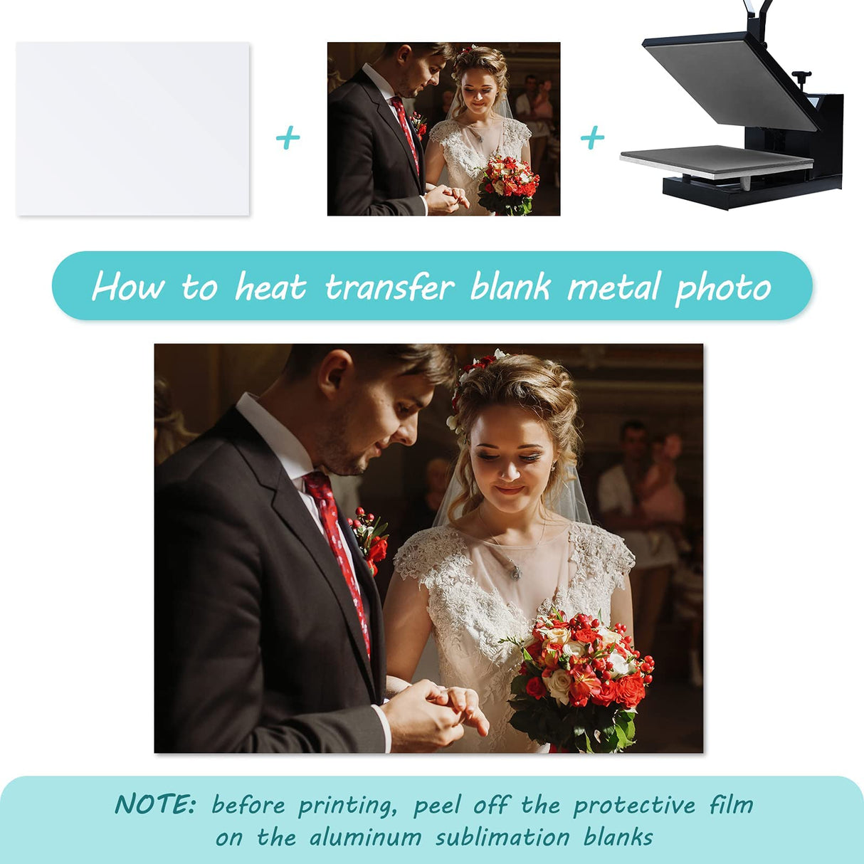 Hotop 8 Pieces Sublimation Metal Photo Blanks Aluminum Photo Sign Blank 6 x 8 Inch Photo Metal Wall Poster Frame Blank for Sublimation Heat Press, Hotop