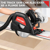 Eastvolt 6-1/2" Plunge-cut Track Saw, 0-45°Bevel Adjustment, 5500RPM Plunge Circular Saw for Wood Cutting Eastvolt