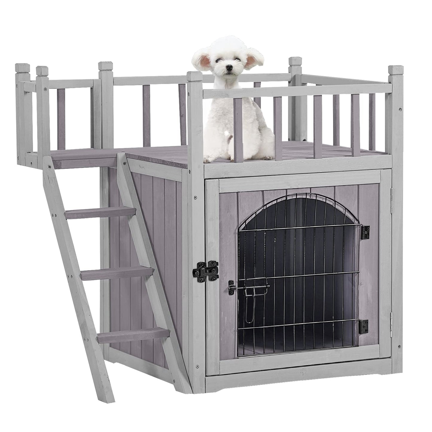 Aivituvin Dog House Feral Cat House Outdoor and Indoor,Pet Houses with Stairs,2 Storys - WoodArtSupply