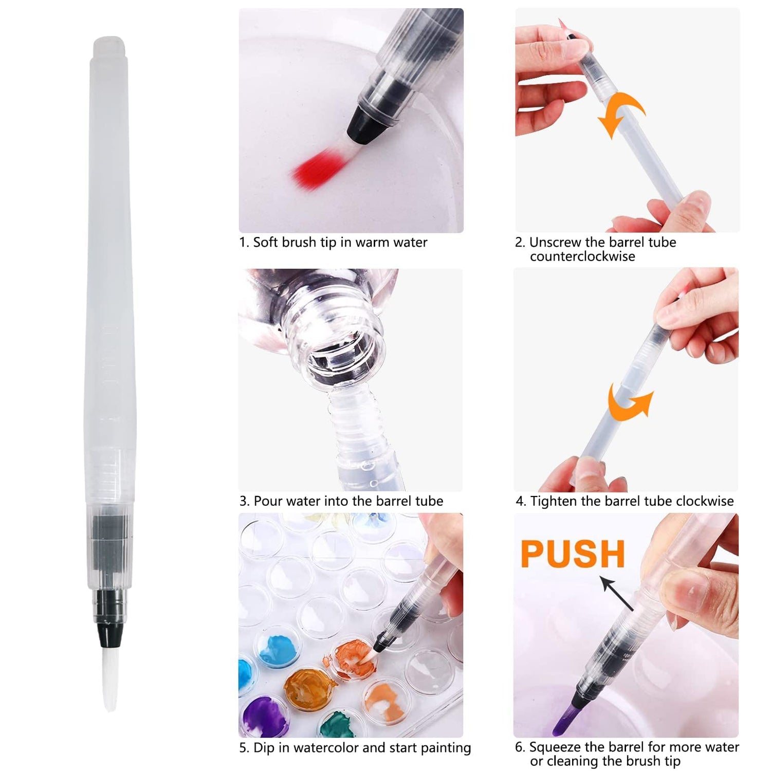 Funto Watercolor Set, 48 Color Paint Set, 10 Brushes, 4 Refillable Water Brush Pens, 30 Page Pad(9"x12"), Masking Tape, Sponge, Palette, Painting Kit Funto