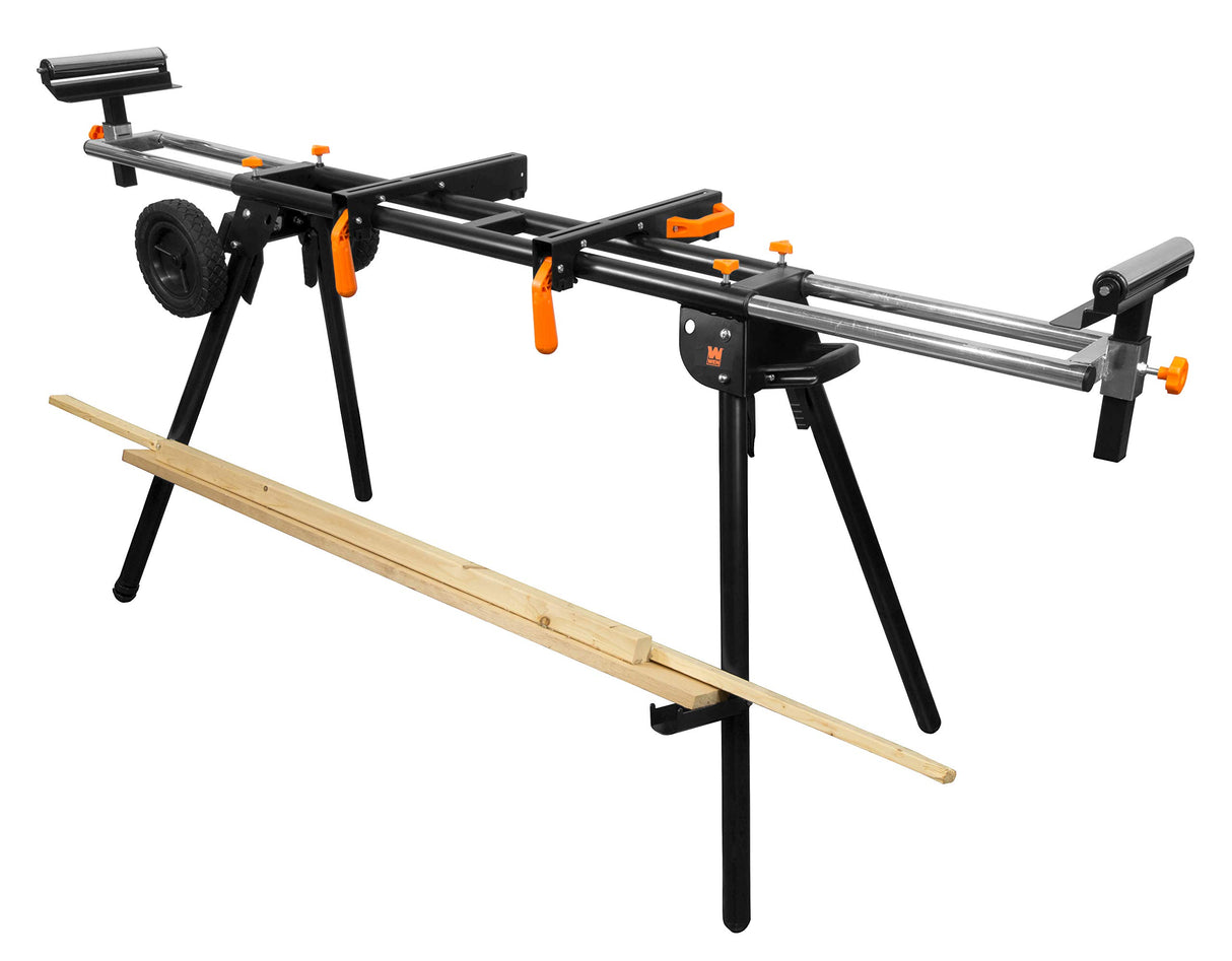 WEN Miter Saw Stand, Collapsible and Rolling with 3 Onboard Outlets (MSA330) WEN