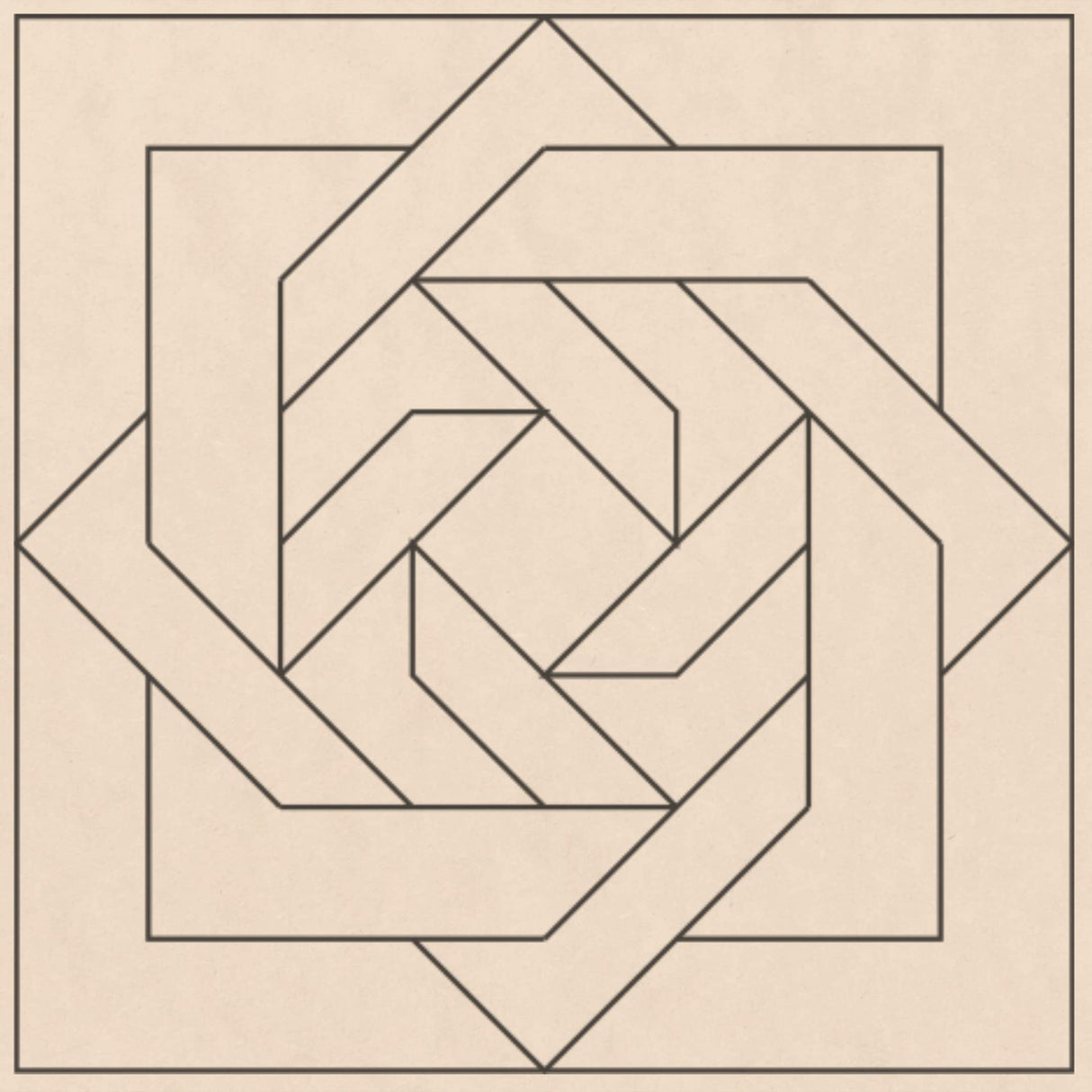 Unfinished Barn Quilt Square Wooden Sign, Country Decor Canvas Quilts Blocks (18 inches, Slip Knot) Generic