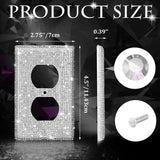 4 Pack Silver Shiny Rhinestones Wall Plates Bling Light Switch Cover Plate Crystal Decorative Diamond Outlet Covers Durable Switch Covers Decor for DOPHZEEY