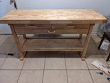 Windsor Design Workbench with 3 Drawers, 60 Hardwood Surface WINDSOR DESIGN At The Neighborhood Corner Store