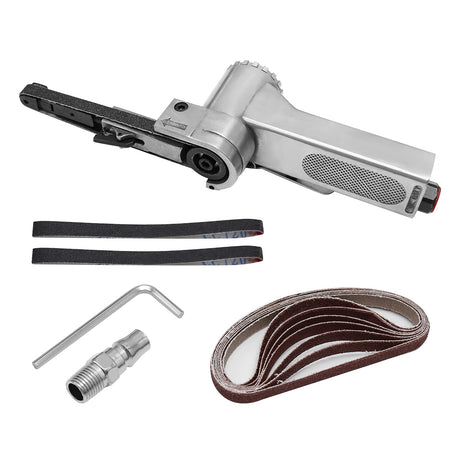 Mini Handheld Angle Grinder Industrial Pneumatic Tool Mini Air Belt Sander suitable for Spot Welding Parts Grinding, Burr Removal, Chamfering and Hoypeyfiy