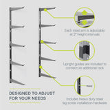 Heavy Duty Wood and Lumber Storage Rack (2-Pack), Holds Up To 960 lbs - Easy to Install Mounted Rack - Steel Construction Storage Solution For Delta Cycle & Home