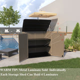 ADDOK Horizontal Large Outdoor Storage Sheds, Resin Patio Outdoor Storage Cabinet for Patio Furniture,Grill, Pool Toys and Gardening Tools. ADDOK