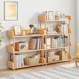 OSCHF Modern Oak 3-Tier Wooden Open Bookcase with Sturdy Solid Wood Frame OSCHF