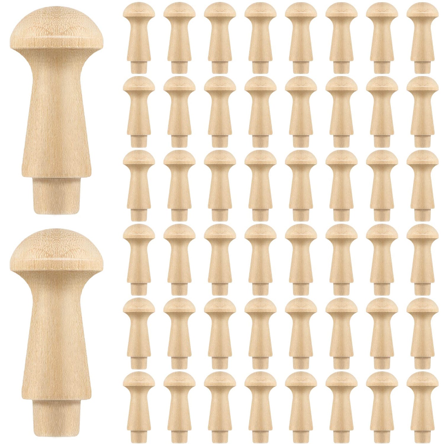 50 Pcs Mini Shaker Pegs Wooden Hooks Wall Mounted, Smooth Texture Wood Pegs for Hanging Coat Hat Towel Clothes Wall Organizing Supplies, 0.98 x 0.43 Yinkin