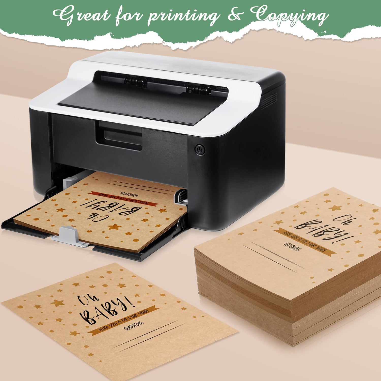 200 Sheets 8.5 x 11 Inches Kraft Cardstock Thick Paper Heavyweight Card Stock Printer Paper 250 GSM 92 LB Cover 170 LB Text Card Stock for Fainne