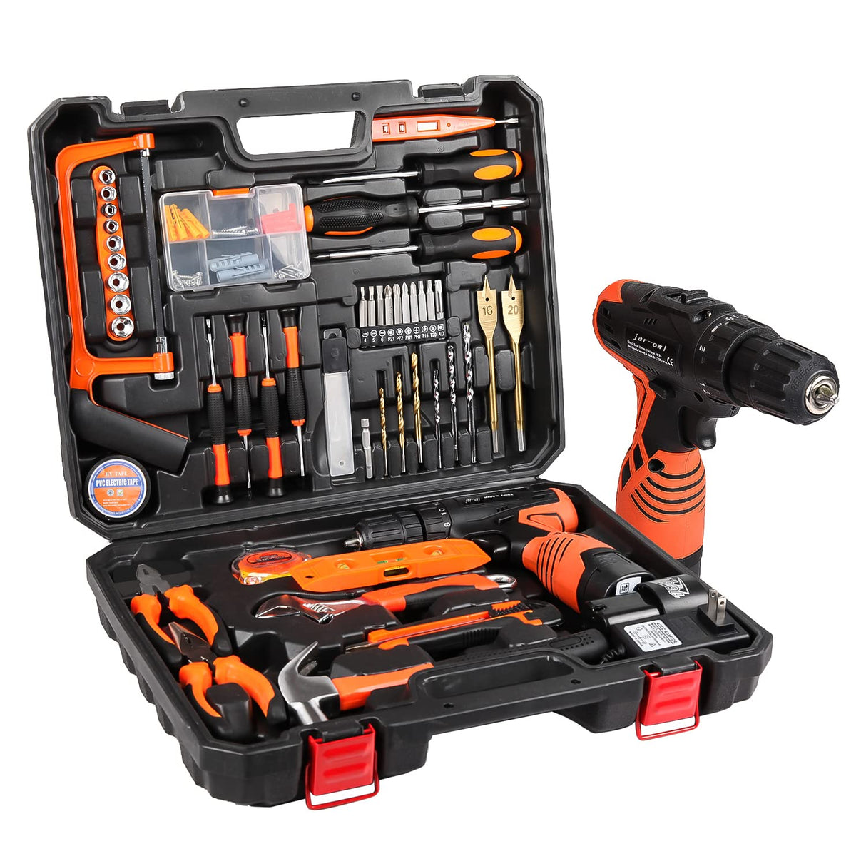 Power Tools Combo Kit, LETTON Tool Set with 60pcs Accessories Toolbox and 16.8V Cordless Drill Set for Home Cordless Repair Tool Kit jar-owl