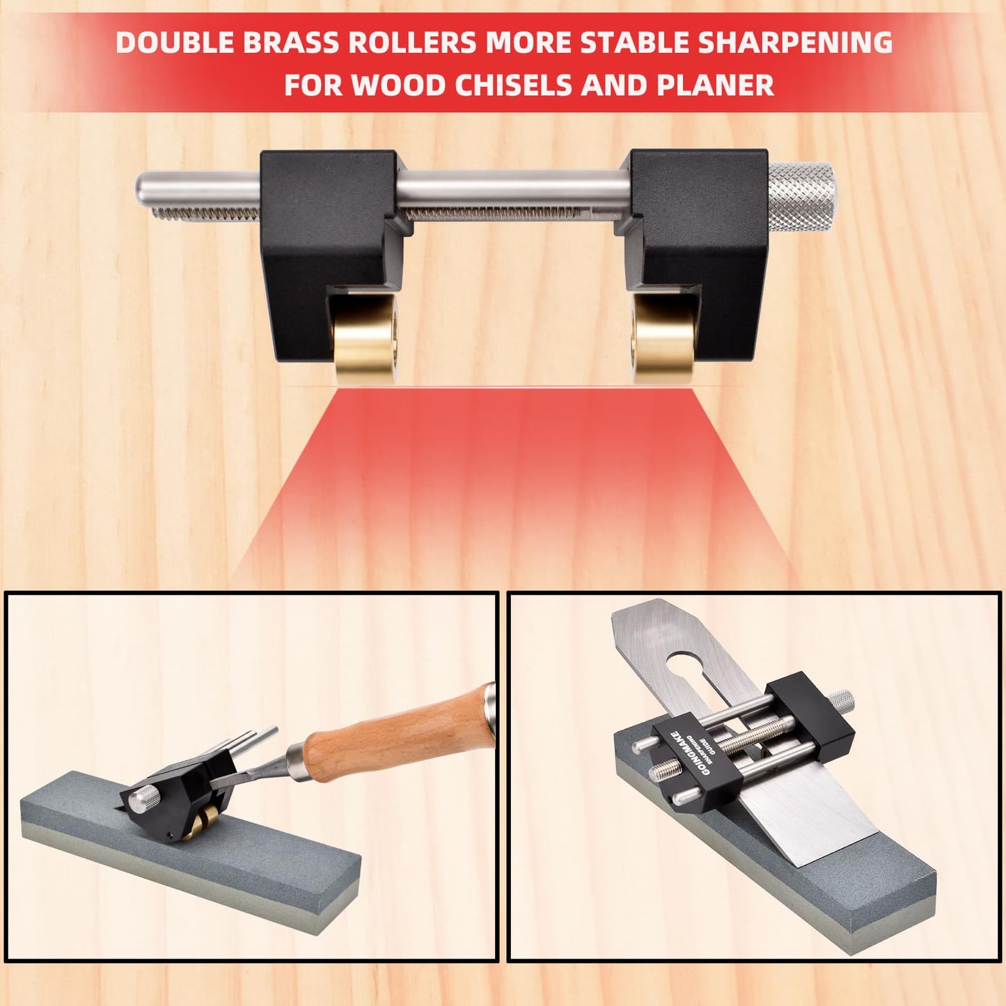 GOINGMAKE Honing Guide System Chisel Sharpening Kit for Woodworking Chisels and Planes 5/32" to 3" Chisel Sharpener Sharpening Holder Guide