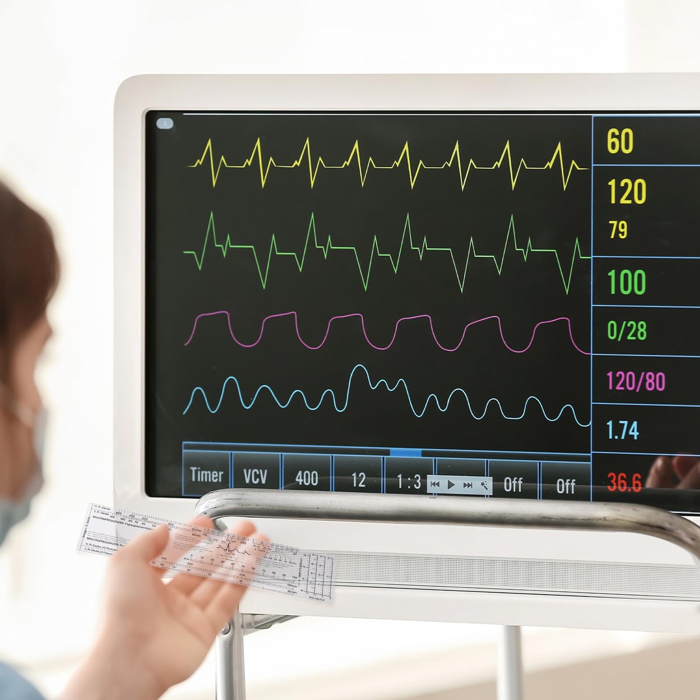 Tondiamo 2 Sets EKG Calipers and EKG Ruler Combination Set ECG Calipers Drafting Electrocardiogram Divider ECG Calipers Measuring Tool for Nursing - WoodArtSupply