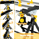Toolsempire Portable Workbench, Folding Work Bench and Vise with 2 Rotary Handles, 7-Level Adjustable Height, 8 Sliding Clamps, Tiltable & Extendable Toolsempire
