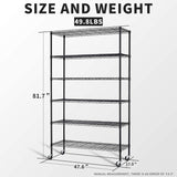 6-Tier Storage Shelves NSF Certified Wire Shelving Unit on Wheels Heavy Duty Metal Shelves Adjustable Steel Shelving 2100Lbs Capacity for Closet Meet perfect