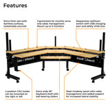 VERSADESK Foundry Split Level Corner Standing Desk, Electric Height Adjustable Standup Computer Desk, Ergonomic Studio Desk Workstation, Solid Bamboo VERSADESK