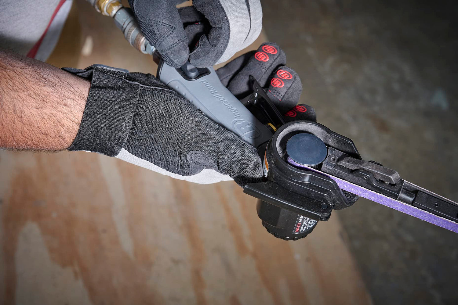 Ingersoll Rand 360-313 - Air Belt Sander, 3/8x13", 20,000 RPM, 4700 SFPM, 0.6 HP, Chrome Ingersoll Rand