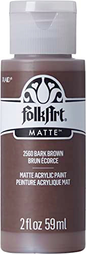 FolkArt Acrylic Paint in Assorted Colors (2 oz), 2560, Bark Brown - WoodArtSupply