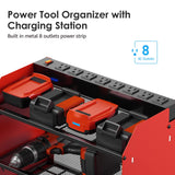 CCCEI Modular Power Tool Organizer Wall Mount with Charging Station. Garage 4 Drill Storage Shelf with Hooks, Screwdriver, Drill Bit Heavy Duty Rack, CCCEI