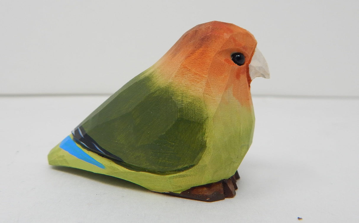Selsela Lovebird Wood Ornament Bird Hanging Figurine Handmade Carved Decoration Selsela