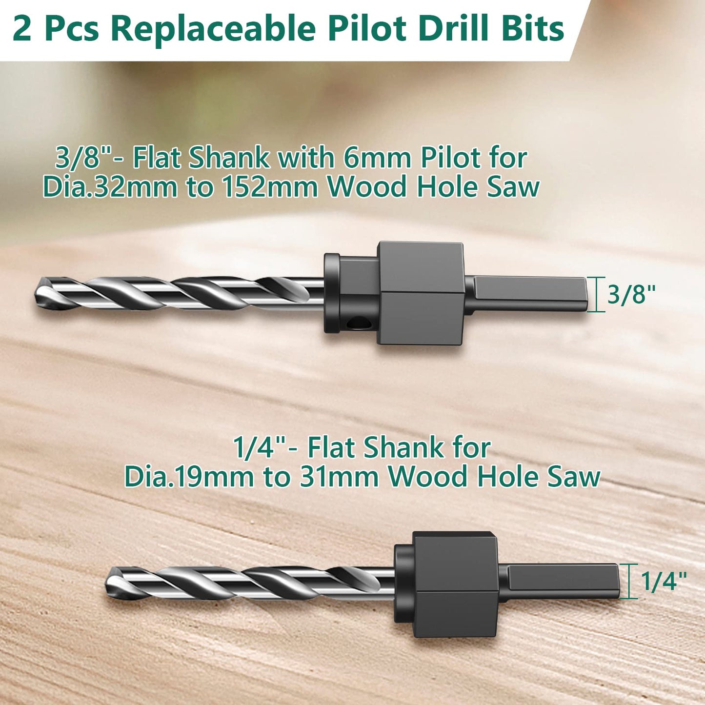 Hole Saw Set HYCHIKA 19 Pcs Hole Saw Kit with 3/4"-6"(19-152mm) 13Pcs Saw Blades, 2 Mandrels, 2 Drill Bits, 1 Installation Plate, 1 Hex Key, Ideal - WoodArtSupply