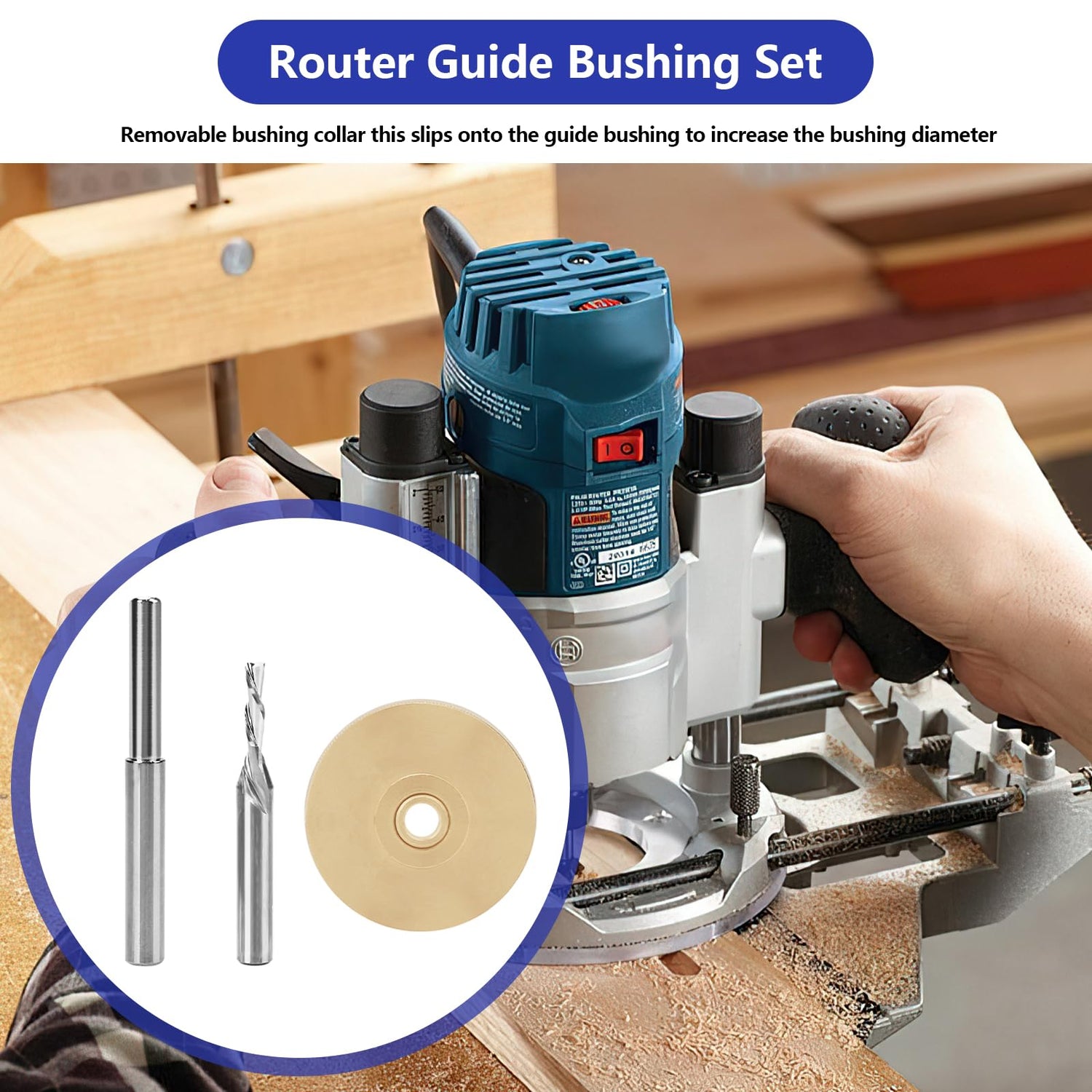 71333 Router Bits Solid Brass Inlay Kit for Powertec 1/4 Templates for High RPM Routing, Includes 1/8" Carbide Router Bit/Cutter + 1/4" Shank, Alocs