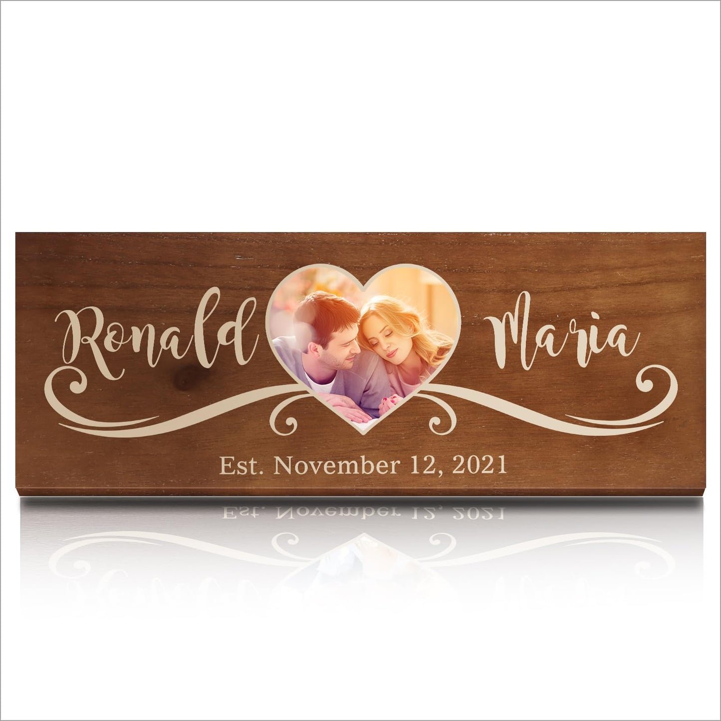 DPDP Personalized Wedding Gifts, Custom Wood Sign with Name Date Picture, Bridal Shower Gifts for Bride and Groom, Weeding Shower Gifts, Gifts for - WoodArtSupply