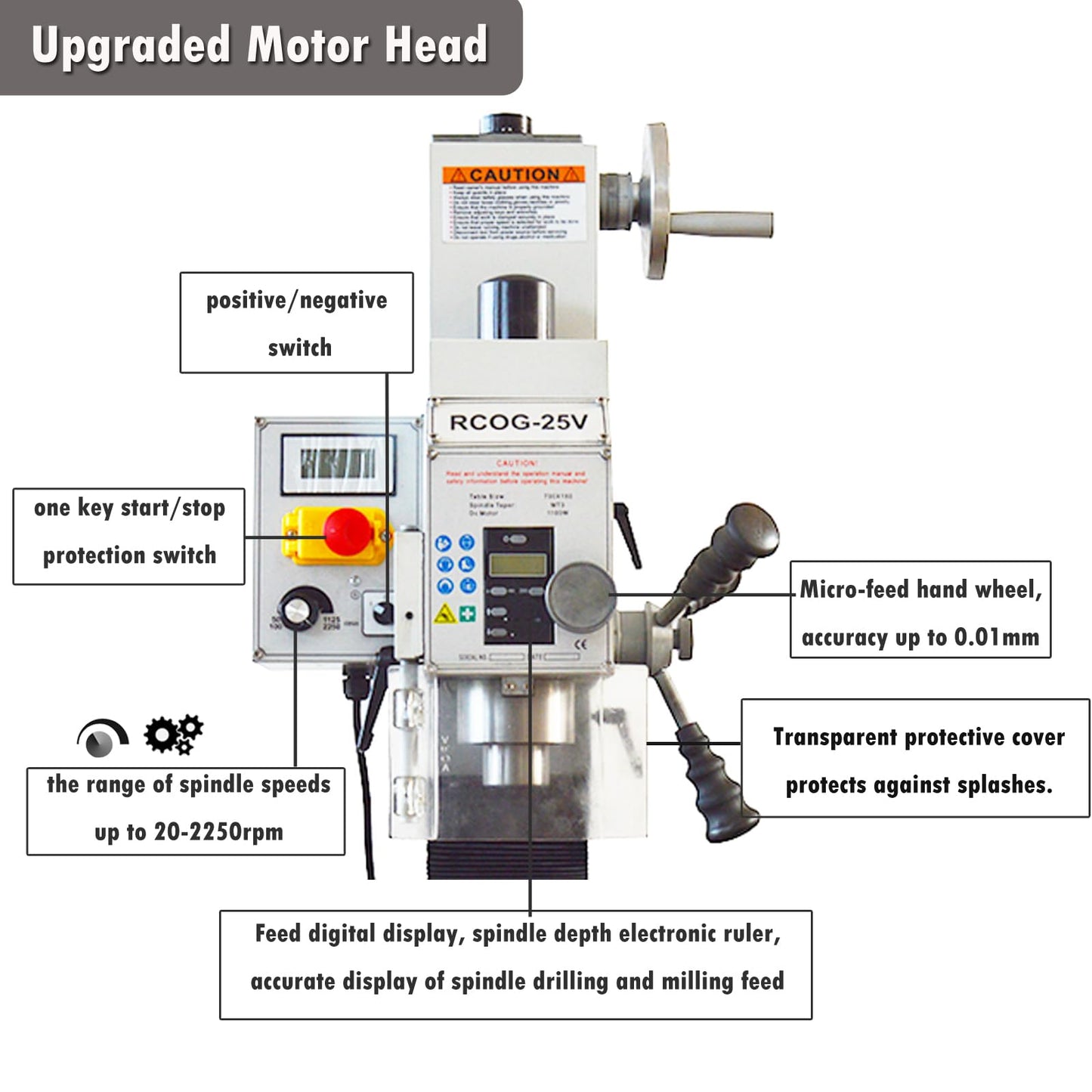 INTBUYING Milling Drilling Machine R8 Mini Benchtop Mill/Drill Machine 7"X27" Micro Milling Machine 1100W 20-2250rpm Variable Speed with Accessory R8 - WoodArtSupply