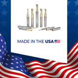 Amana Tool 51481-Z CNC SC Spiral O Single Flute Aluminum Cutting 1/4 D x 1-1/4 CH x 1/4 SHK x 3 Inch Long Up-Cut ZrN Coated Router Bit withMirror Amana Tool