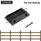 SANKINS 10pcs Deck Railing Bracket Connectors for 2x4, Deck Railing Kit Durable PP Plastic, Brackets for Connection of Wooden Deck Railing Posts, SANKINS