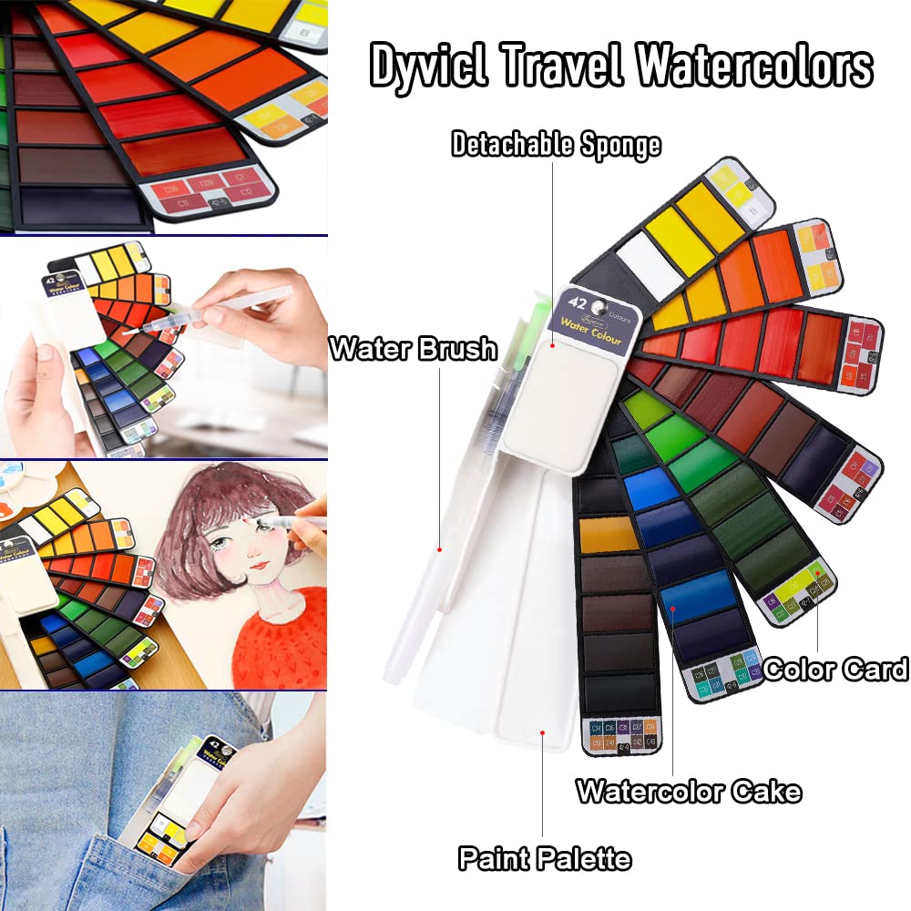 Dyvicl Watercolors 42 Colors and Watercolor Paper Pad Dyvicl