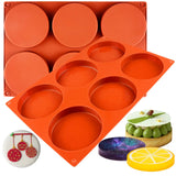 FUNSHOWCASE Round Disc Baking Silicone Mold 6-Cavity, 4inch 2-Bundle FUNSHOWCASE