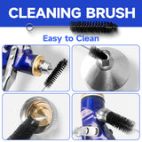 Auto Paint Spray Gun Kit: HVLP Gravity Feed Spray Gun with 1.4mm 1.7mm 2.5mm Nozzles, Air Spray Gun with 1000cc Aluminum Cup & Gauge for Auto Paint, Nefepho