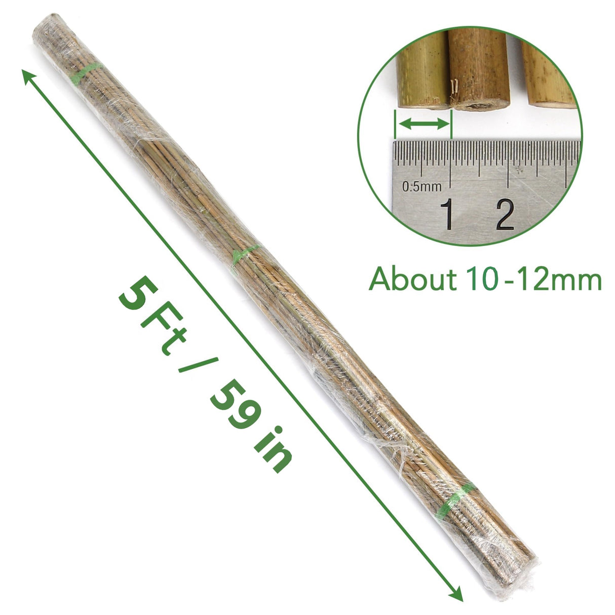 SWANGSA 55 Pack Bamboo Stakes for Plant 5 Feet, Bamboo Sticks for Garden Plant Support Stakes Poles for Tomatoes, Beans, Flowers, Trees, Indoor and SWANGSA