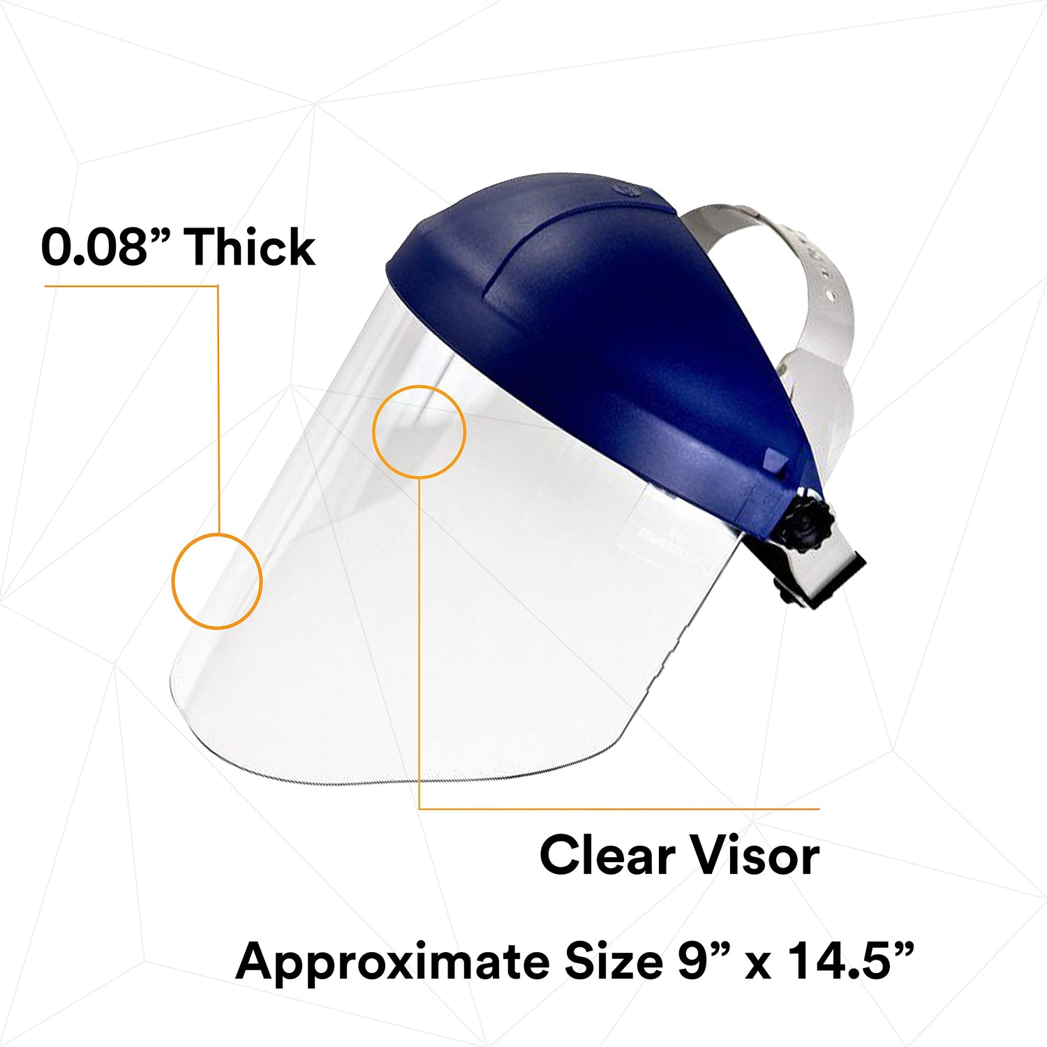 3M H8A Ratchet Headgear and Visor Combination with 3M WP96 Clear Polycarbonate Faceshield, Complete Headgear and Face Shield Safety System, ANSI Z87, 3M Personal Protective Equipment