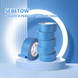 SEBETOW 10 Rolls Painters Tape 2 inch Bulk Painter Tape Blue Wide Roll, Blue Masking Tape, 2 Inches x 55 Yards for General Purpose Wall Painting, SEBETOW