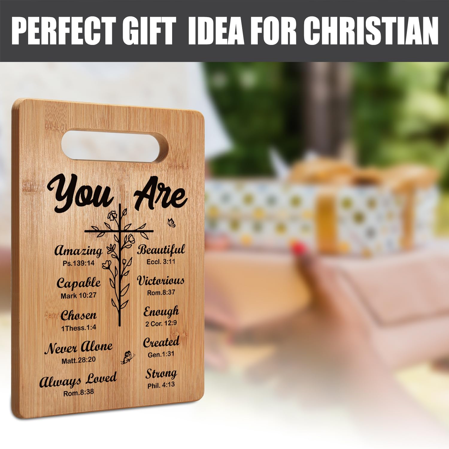 Christian Gifts Religious Gifts for Women, Inspirational Gifts with Prayers, Christmas Cutting Board Gifts for Women Friend - You Are Beautiful Busy Gaming Life