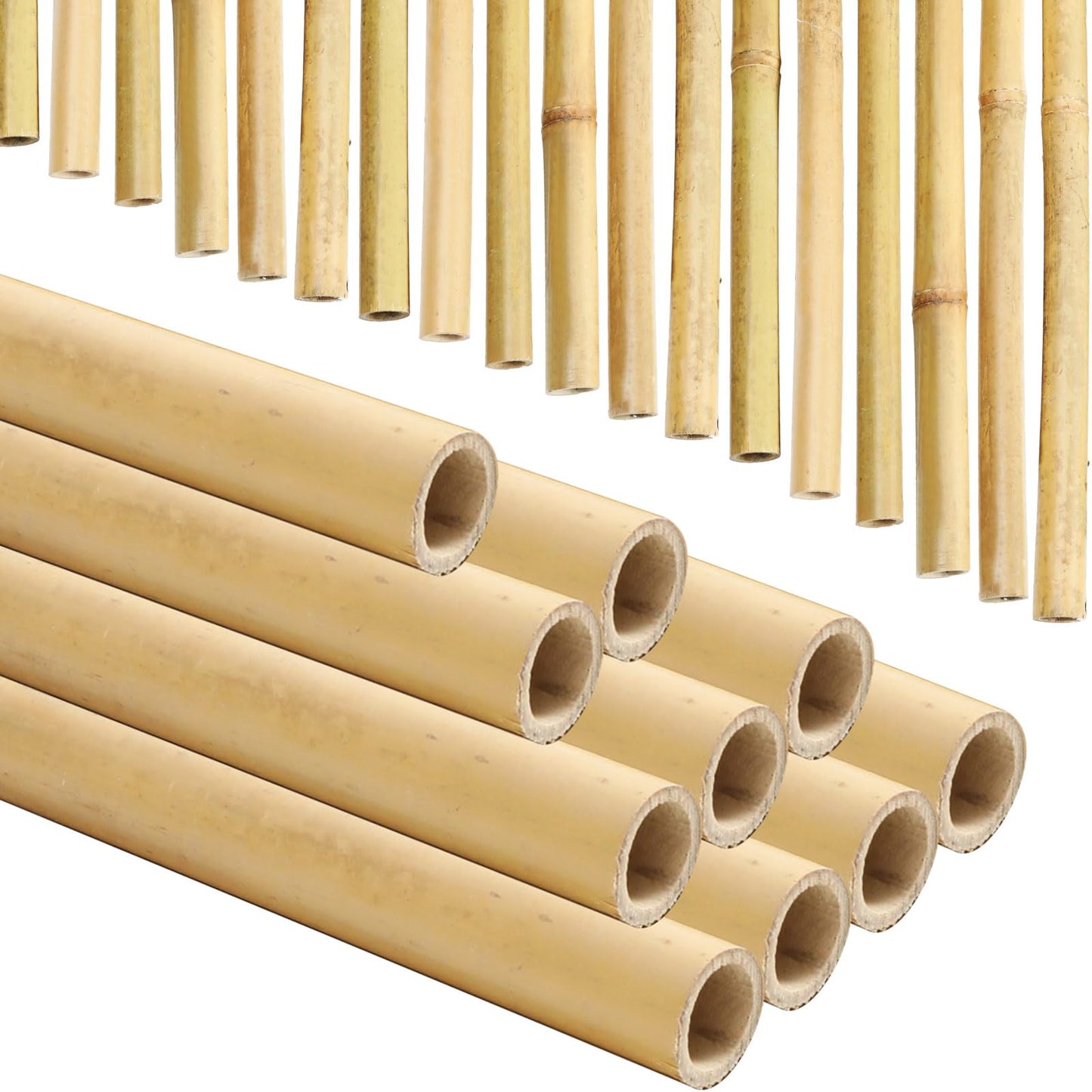 Suzile 10 Pcs Bamboo Poles 7ft x 1 Inch Bamboo Garden Stakes Bamboo Rods Garden Sticks Bamboo Plant Stakes for Beans Peas Cucumbers Fruiting Plants