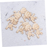 SEWACC 40 Pcs Unfinished Wood Monkey Cutout Shapes Wood Cutouts for DIY Crafts Wood Letters Crafts Dining Table Decor Desk Topper Unfinished Wooden SEWACC