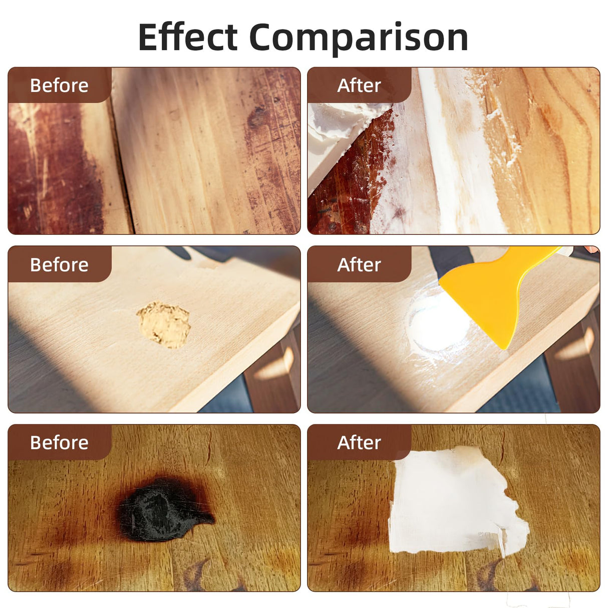 BONCART Wood Filler,Wood Putty,Wood Filler Paintable,Wood Repair Putty Stainable,9.87 Ounce White wood filler,Wood furniture repair kit,Quickly Boncart