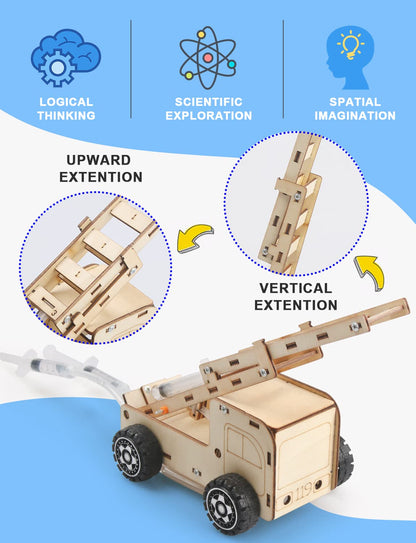 5 Set STEM Projects for Kids Ages 8-12, Model Car Kits, Wooden 3D Puzzles, Educational Science Experiment Kits, Building Toys, Gifts for Boys and