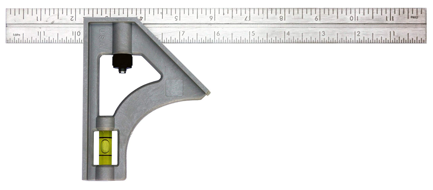 Johnson Level & Tool 415 Structo-Cast Combination Square, 12", Silver, 1 Square